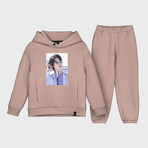 Детский костюм оверсайз Мировой красавчик Джин / Пыльно-розовый – фото 1