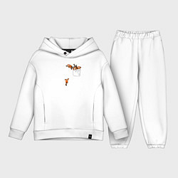 Детский костюм оверсайз Красные панды в кармане, цвет: белый