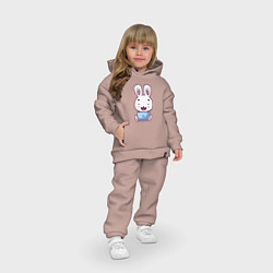 Детский костюм оверсайз Весёлый кролик, цвет: пыльно-розовый — фото 2