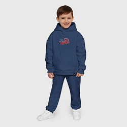 Детский костюм оверсайз Флаг США с хоккеистом, цвет: тёмно-синий — фото 2