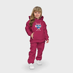 Детский костюм оверсайз Хоккей Финляндия, цвет: маджента — фото 2