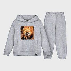 Детский костюм оверсайз Лиса показывает язык, цвет: меланж