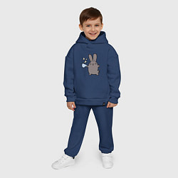 Детский костюм оверсайз Чайный кролик, цвет: тёмно-синий — фото 2