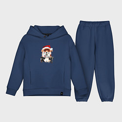 Детский костюм оверсайз Christmas smile foxy, цвет: тёмно-синий
