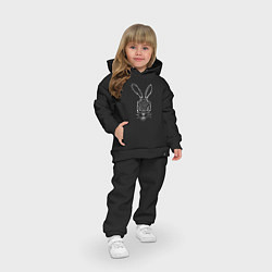 Детский костюм оверсайз Голова черного кролика, цвет: черный — фото 2