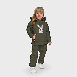 Детский костюм оверсайз Кролик - символ 2023 года, цвет: хаки — фото 2