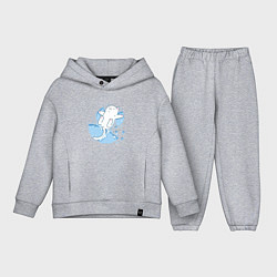 Детский костюм оверсайз Снежный котоик, цвет: меланж