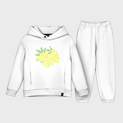 Детский костюм оверсайз Желтые цветы, цвет: белый