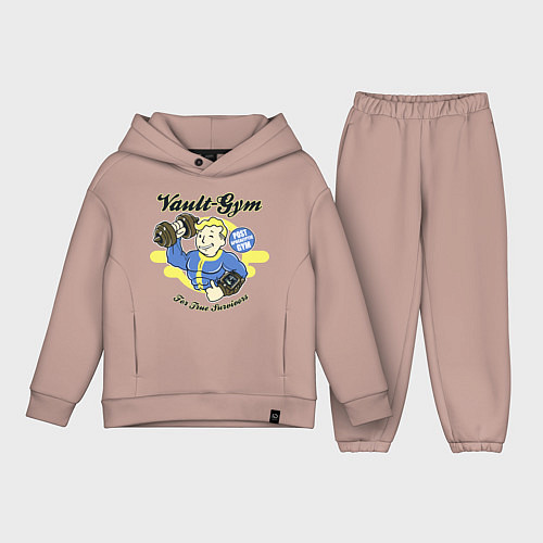 Детский костюм оверсайз Vault GYM - for true survivors / Пыльно-розовый – фото 1