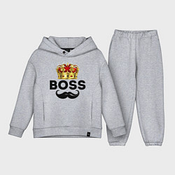 Детский костюм оверсайз BOSS и корона с усами, цвет: меланж