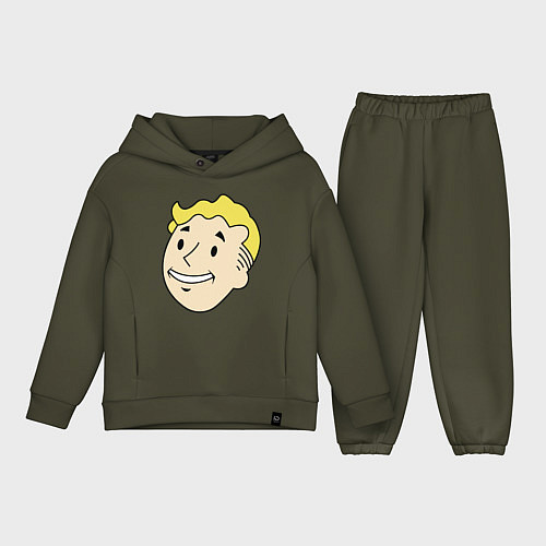 Детский костюм оверсайз Vault boy head / Хаки – фото 1