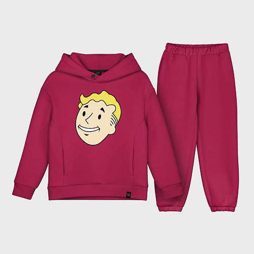 Детский костюм оверсайз Vault boy head / Маджента – фото 1