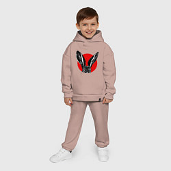 Детский костюм оверсайз Rabbit ears, цвет: пыльно-розовый — фото 2