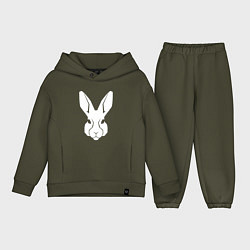 Детский костюм оверсайз White rabbit head, цвет: хаки
