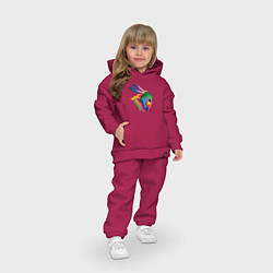 Детский костюм оверсайз Радужный зайка, цвет: маджента — фото 2