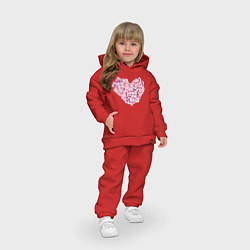 Детский костюм оверсайз Сердце из гортензии, цвет: красный — фото 2