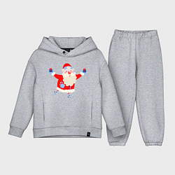 Детский костюм оверсайз Дед Мороз на роликах, цвет: меланж