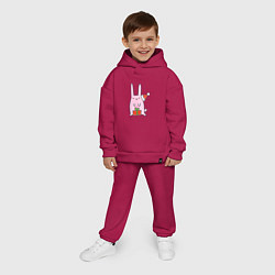 Детский костюм оверсайз Розовый зайчик, цвет: маджента — фото 2