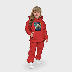 Детский костюм оверсайз Панда Ван Гога, цвет: красный — фото 2