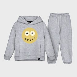 Детский костюм оверсайз Music smile, цвет: меланж