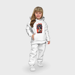 Детский костюм оверсайз Аниме девушка на фоне взрыва, цвет: белый — фото 2