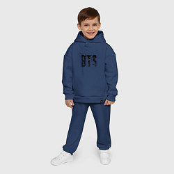 Детский костюм оверсайз BTS logo, цвет: тёмно-синий — фото 2