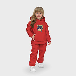 Детский костюм оверсайз Венти в шапочке лягушки, цвет: красный — фото 2