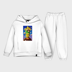 Детский костюм оверсайз Bart Simpson - neural network - fantasy - art, цвет: белый