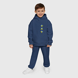 Детский костюм оверсайз TXT vertical logo, цвет: тёмно-синий — фото 2