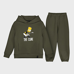 Детский костюм оверсайз The Cure Барт Симпсон рокер, цвет: хаки