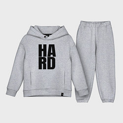 Детский костюм оверсайз Hard жесткая надпись, цвет: меланж