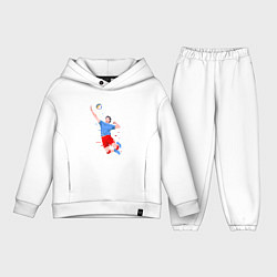 Детский костюм оверсайз Нападающий удар в волейболе, цвет: белый