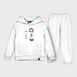 Детский костюм оверсайз Have a nice day, цвет: белый