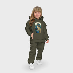 Детский костюм оверсайз Царевна-Лебедь - нейросеть, цвет: хаки — фото 2