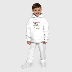 Детский костюм оверсайз Линукс пингвин система, цвет: белый — фото 2