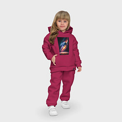 Детский костюм оверсайз Астронавт в космосе, цвет: маджента — фото 2