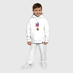 Детский костюм оверсайз Марио на грибе, цвет: белый — фото 2