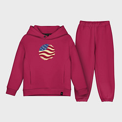 Детский костюм оверсайз Flag USA, цвет: маджента
