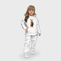 Детский костюм оверсайз Арт оранжевого зайца, цвет: белый — фото 2