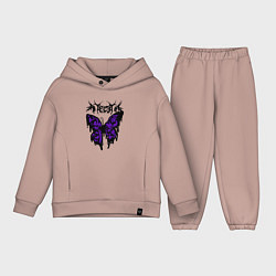 Детский костюм оверсайз Gothic black butterfly, цвет: пыльно-розовый