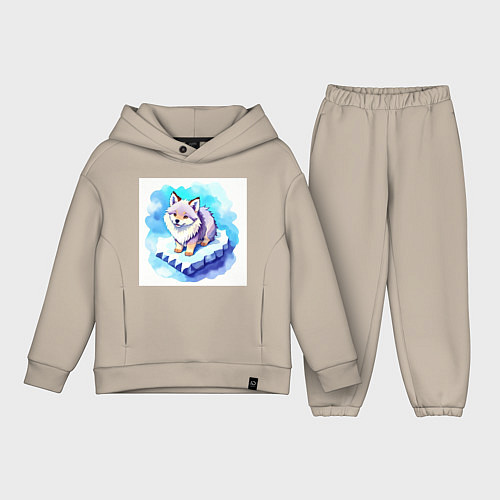 Детский костюм оверсайз Пушистый волчонок / Миндальный – фото 1