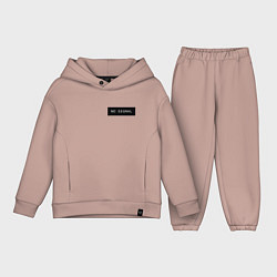 Детский костюм оверсайз Нет сигнала на черном фоне - мини, цвет: пыльно-розовый