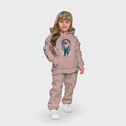 Детский костюм оверсайз Модный капибара - нейросеть, цвет: пыльно-розовый — фото 2