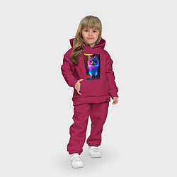 Детский костюм оверсайз Сова неоновая, цвет: маджента — фото 2