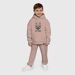 Детский костюм оверсайз Я Русский медведь 2023, цвет: пыльно-розовый — фото 2