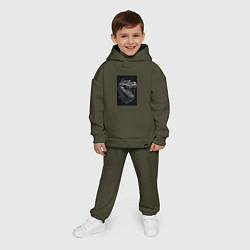 Детский костюм оверсайз Крокодил стиль тату, цвет: хаки — фото 2