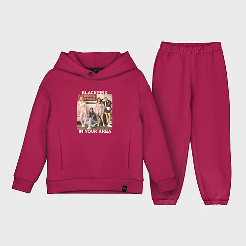 Детский костюм оверсайз Blackpink Jennie Lisa Rose Jisoo / Маджента – фото 1