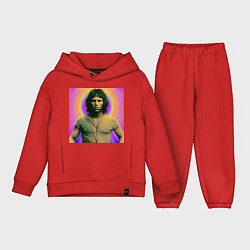 Детский костюм оверсайз Jim Morrison Galo Glitch Art, цвет: красный