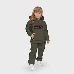 Детский костюм оверсайз Логотип Блек Пинк, цвет: хаки — фото 2