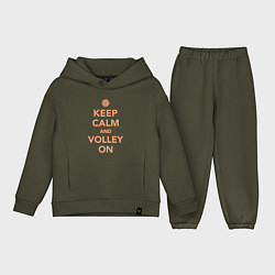 Детский костюм оверсайз Keep calm and volley on, цвет: хаки